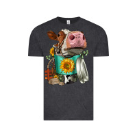 Vintage Black Simmental Cow Coffee Cup Vintage Tee - FaDigitalArtStudio