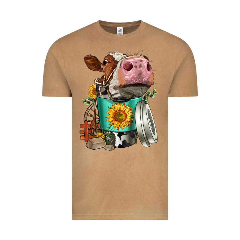 Simmental Cow Coffee Cup Vintage Tee by FaDigitalArtStudio | Teevron