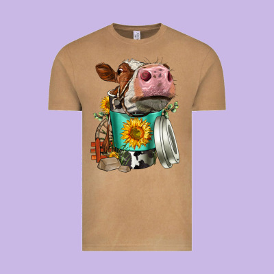 Simmental Cow Coffee Cup Vintage Tee Designed By Fadigitalartstudio