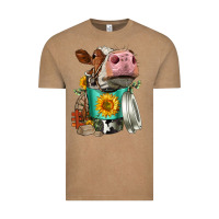 Vintage Coffee Simmental Cow Coffee Cup Vintage Tee - FaDigitalArtStudio