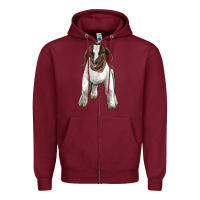 Burgundy baby boer goat Zipper Hoodie - LillyAllenDesigns