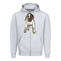 Heather Grey baby boer goat Zipper Hoodie - LillyAllenDesigns