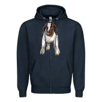 Navy baby boer goat Zipper Hoodie - LillyAllenDesigns