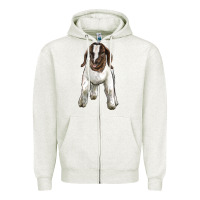 Oatmeal Heather baby boer goat Zipper Hoodie - LillyAllenDesigns