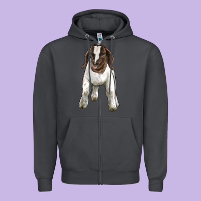 Baby Boer Goat Zipper Hoodie Designed By Lillyallendesigns