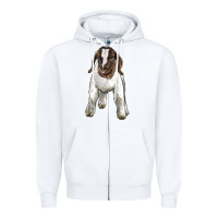 White baby boer goat Zipper Hoodie - LillyAllenDesigns