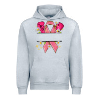 Heather Grey Personalized Breast Cancer ribbon Urban Hoodie - NancyCooperArtShop
