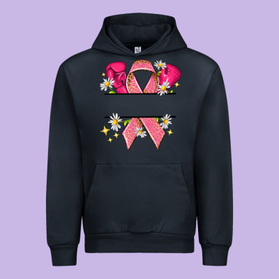 Personalized Breast Cancer Ribbon Urban Hoodie Designed By Nancycooperartshop