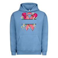 Pigment Pebble Blue Personalized Breast Cancer ribbon Urban Hoodie - NancyCooperArtShop