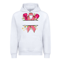White Personalized Breast Cancer ribbon Urban Hoodie - NancyCooperArtShop