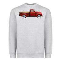 Heather Grey western red truck right side view Heavyweight Sweatshirt - FaDigitalArtStudio