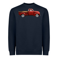 Navy western red truck right side view Heavyweight Sweatshirt - FaDigitalArtStudio