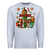 Heather Grey The real gift is Jesus Premium Sweatshirt - NancyCooperArtShop