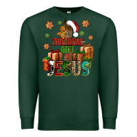 Sports Green The real gift is Jesus Premium Sweatshirt - NancyCooperArtShop