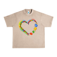 French Oak autism heart Urban Heavy Tee - JahusDesignShop