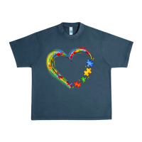 Midnight Navy autism heart Urban Heavy Tee - JahusDesignShop