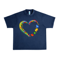 Navy autism heart Urban Heavy Tee - JahusDesignShop