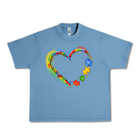 Pebble Blue autism heart Urban Heavy Tee - JahusDesignShop