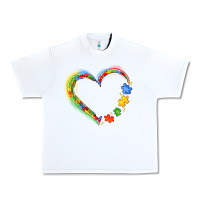 White autism heart Urban Heavy Tee - JahusDesignShop