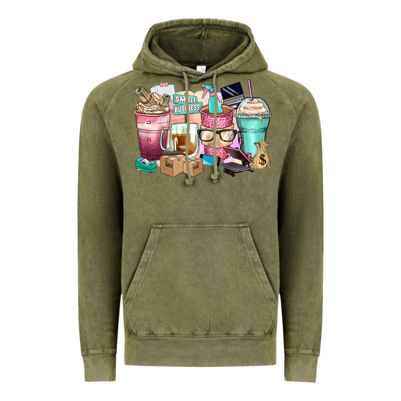 Small Business Coffee Cups Vintage Hoodie by Zillion Design Studio | Teevron