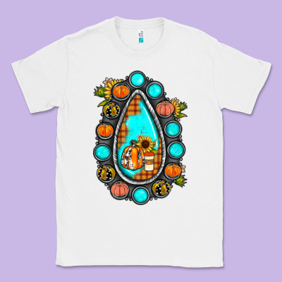 Gemstone Pumpkin Fall Classic Tee Designed By Jahusdesignshop