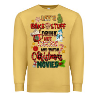 Antique Gold let's bake stuff drink hot cocoa and watch christm Premium Sweatshirt - MaliasSmallBusiness