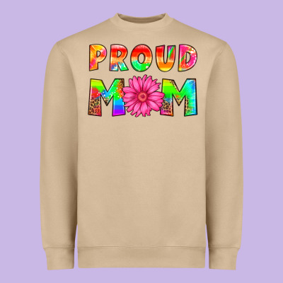 Proud Mom Heavyweight Sweatshirt Designed By Hra Design Shop