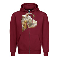 Burgundy kiko goat face Zipper Hoodie - LillyAllenDesigns