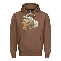 Chestnut kiko goat face Zipper Hoodie - LillyAllenDesigns