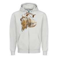 Dove Grey kiko goat face Zipper Hoodie - LillyAllenDesigns