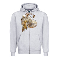 Heather Grey kiko goat face Zipper Hoodie - LillyAllenDesigns