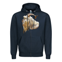Navy kiko goat face Zipper Hoodie - LillyAllenDesigns