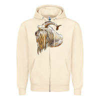 Sandshell kiko goat face Zipper Hoodie - LillyAllenDesigns