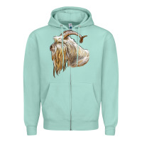 Seafoam kiko goat face Zipper Hoodie - LillyAllenDesigns