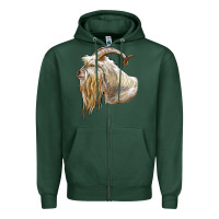 Sports Green kiko goat face Zipper Hoodie - LillyAllenDesigns