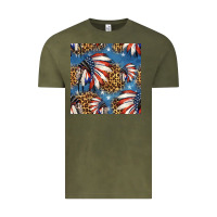 Vintage Olive 4th of july indian headdress seamless pattern Vintage Tee - HRA Design Shop