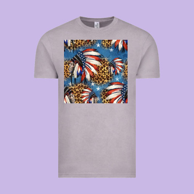 4th Of July Indian Headdress Seamless Pattern Vintage Tee Designed By Hra Design Shop