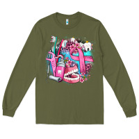 Army Green dental elements and cancer with cowhide and leopard Long Sleeve Tee - AdoDesignShop