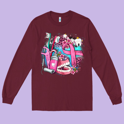 Dental Elements And Cancer With Cowhide And Leopard Long Sleeve Tee Designed By Adodesignshop