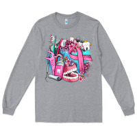 Heather Grey dental elements and cancer with cowhide and leopard Long Sleeve Tee - AdoDesignShop