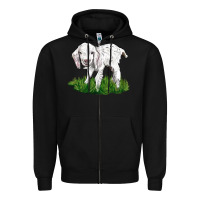 Black Baby Angora Goat Zipper Hoodie - LillyAllenDesigns