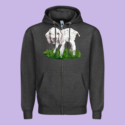 Baby Angora Goat Zipper Hoodie Designed By Lillyallendesigns