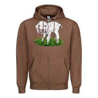 Chestnut Baby Angora Goat Zipper Hoodie - LillyAllenDesigns