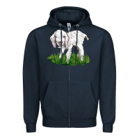 Navy Baby Angora Goat Zipper Hoodie - LillyAllenDesigns