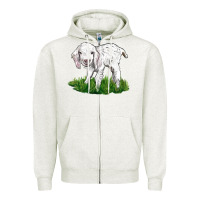 Oatmeal Heather Baby Angora Goat Zipper Hoodie - LillyAllenDesigns