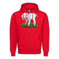 Red Baby Angora Goat Zipper Hoodie - LillyAllenDesigns