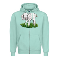 Seafoam Baby Angora Goat Zipper Hoodie - LillyAllenDesigns
