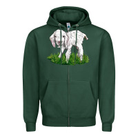 Sports Green Baby Angora Goat Zipper Hoodie - LillyAllenDesigns