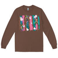 Chestnut v.d turquoise leopard and flowers  brushstrokes Long Sleeve Tee - AdoDesignShop