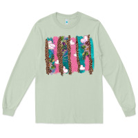 Matcha v.d turquoise leopard and flowers  brushstrokes Long Sleeve Tee - AdoDesignShop
